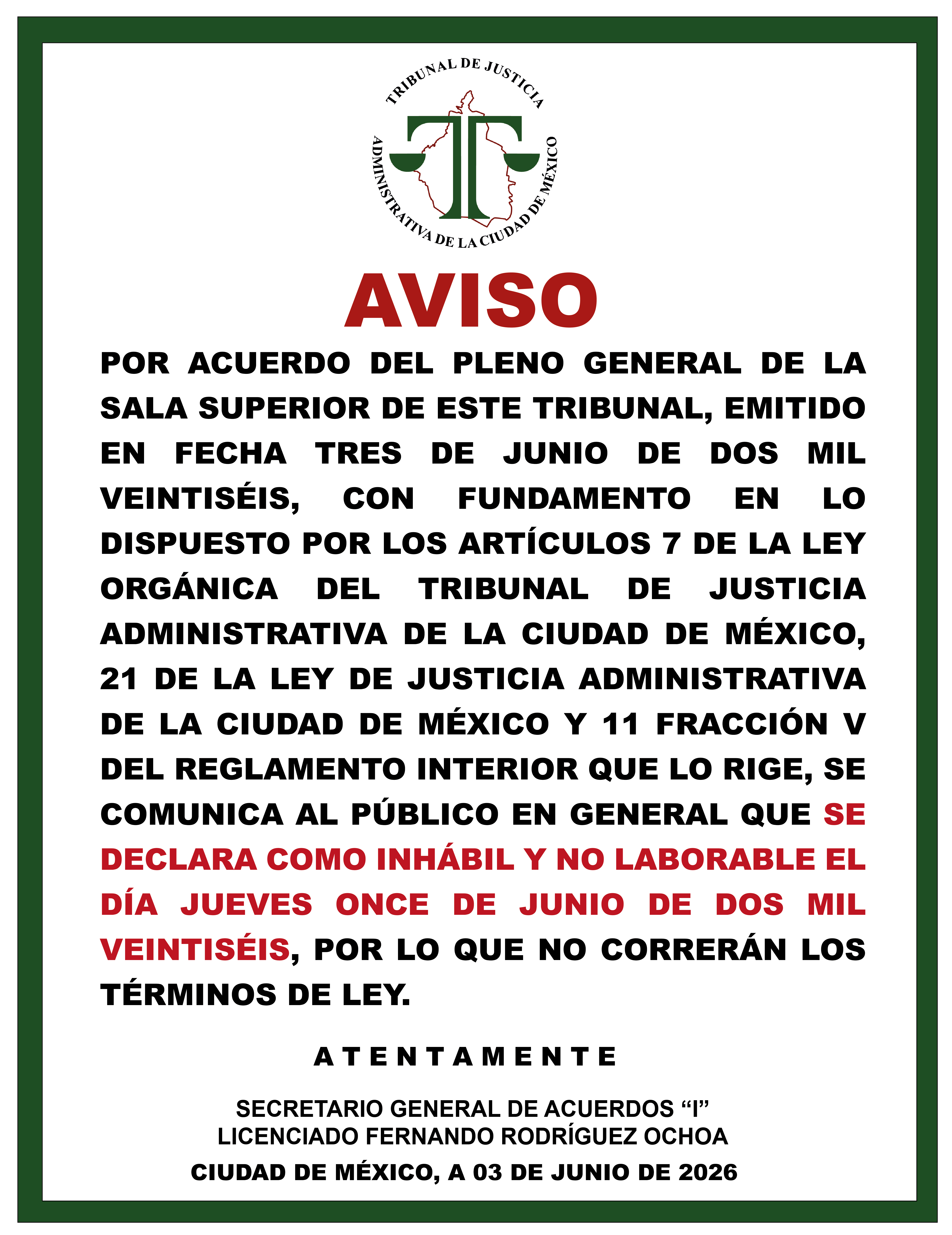 CARTEL DIA INHABIL 11JUNIO