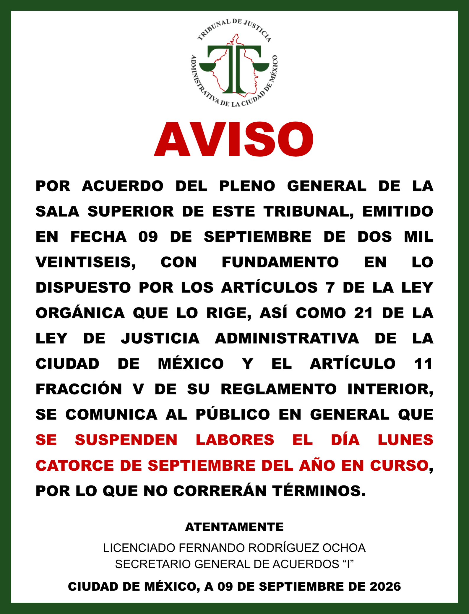 AVISO VISITA 1SOE 2026
