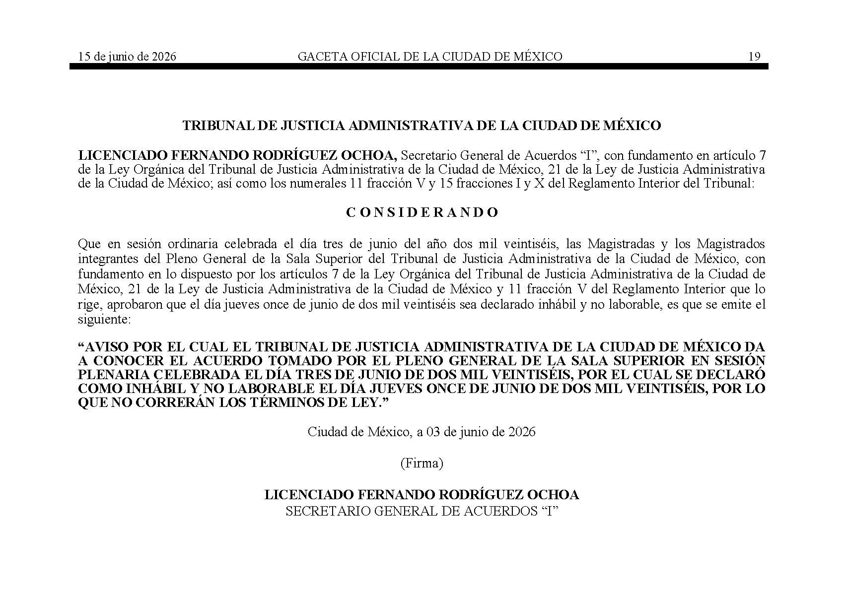 pleno aviso inhabil 11jun